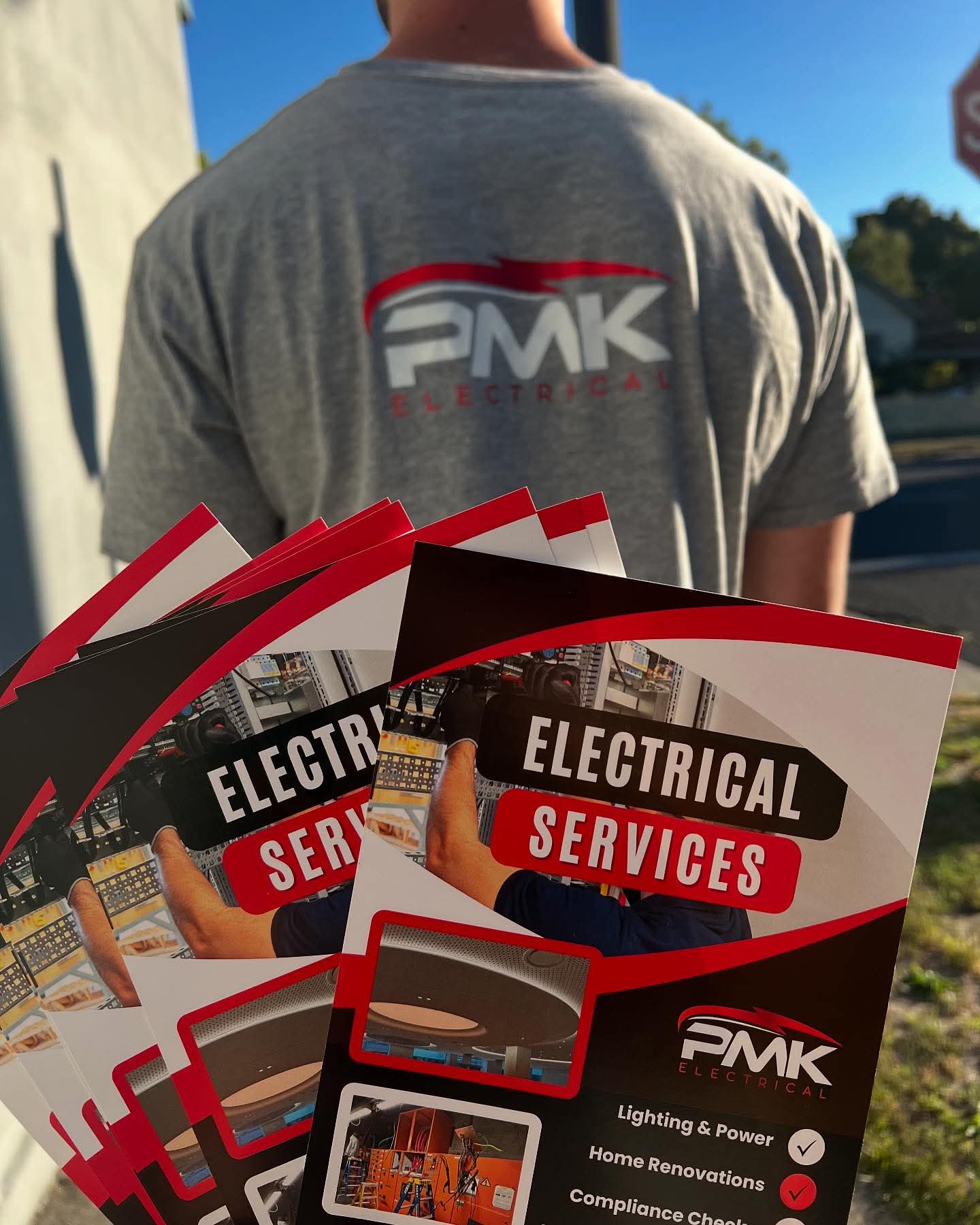PMK Electrical branded workwear and service materials
